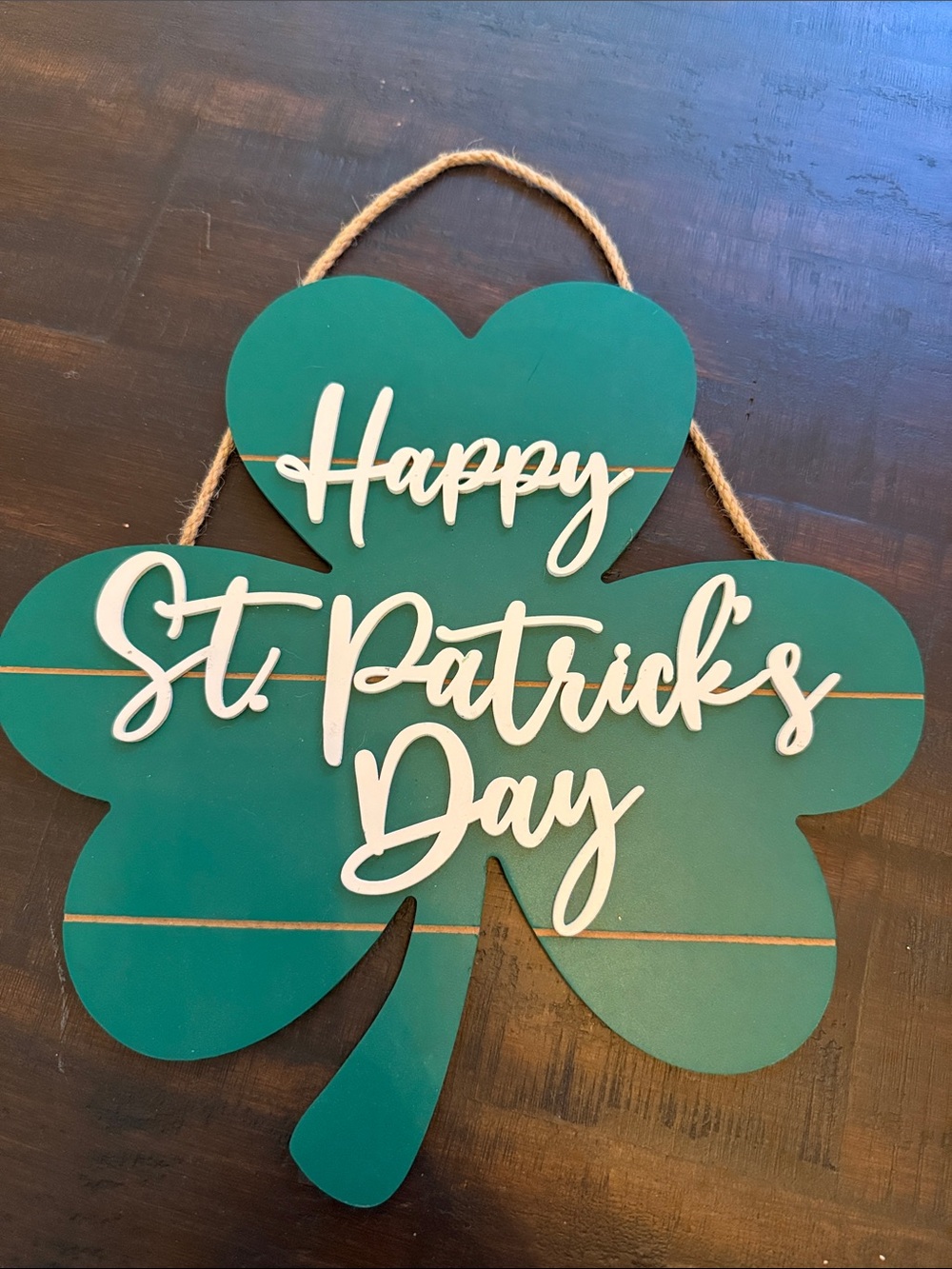 Happy St. Patrick's Day Green Shamrock Door/Wall Sign